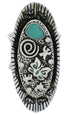 Southwestern Butterfly And Bear Turquoise Ring Size 5-1/2 PX41291